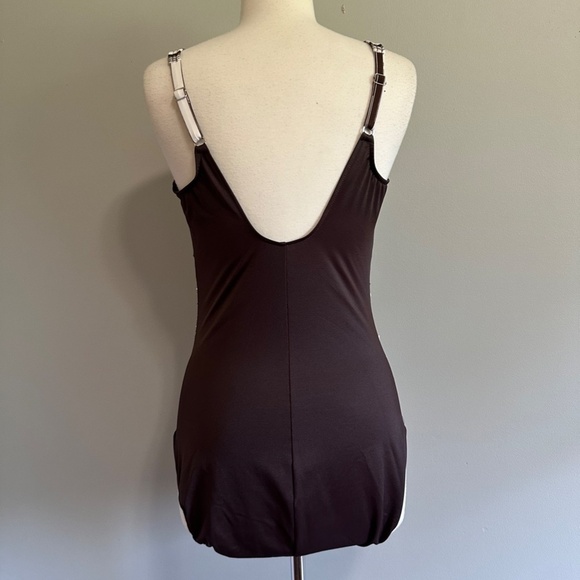 Miraclesuit Brown White Striped One Piece Swimsuit Women's Size 12 - 14? - Picture 5 of 9